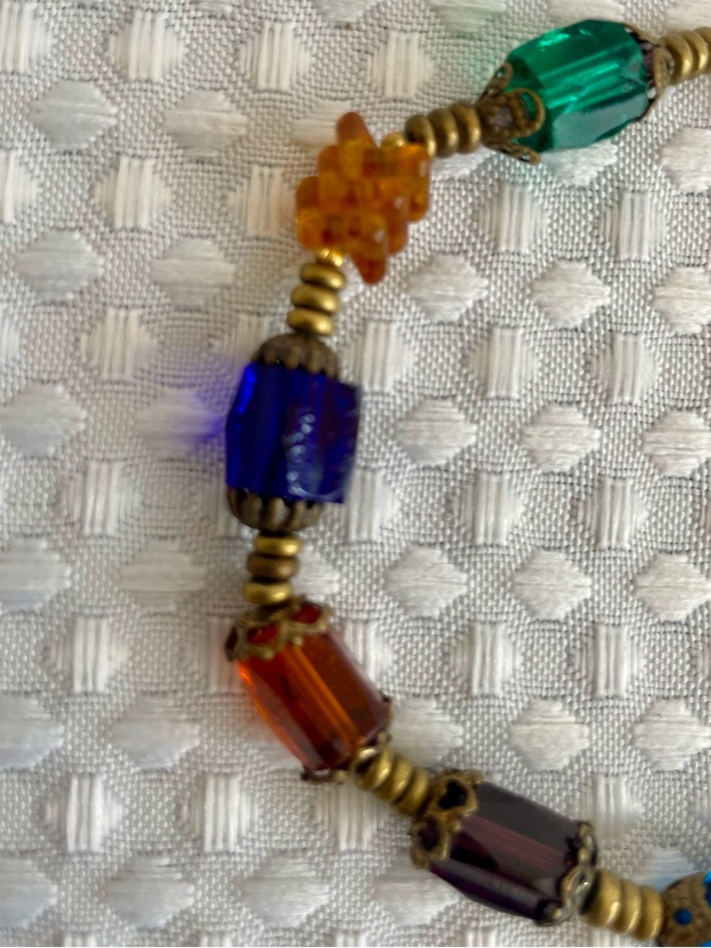 DESERT HEART Artisan Vintage Bohemian Rainbow Crystal Bead Bracelet USA #776 - Picture 2 of 6
